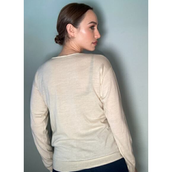 Dagmar Lightweight Merino Wool Quality V Neck Sweater Dolman Sleeve ~ Sz S - Picture 3 of 7